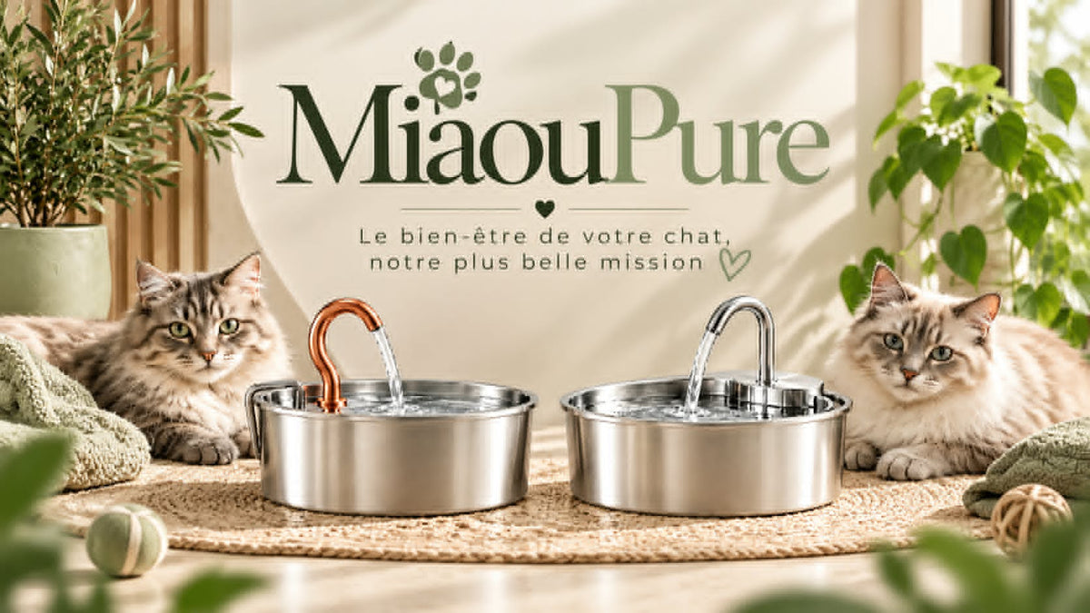 Fontaine  à eau en inox pour chat