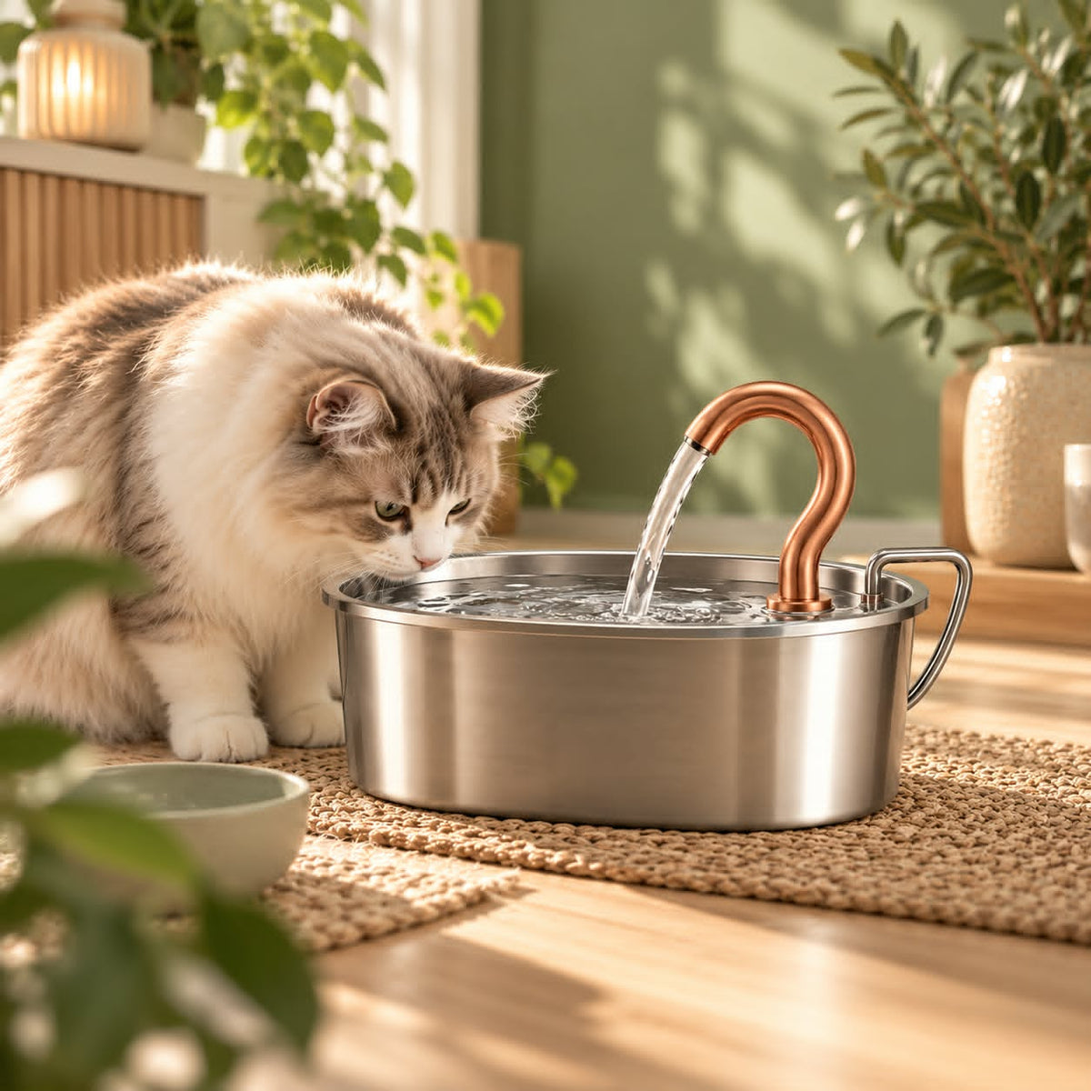 Fontaine à eau pour chat en inox – Silencieuse | MiaouPure